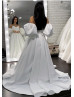 White Satin Minimalist Wedding Dress